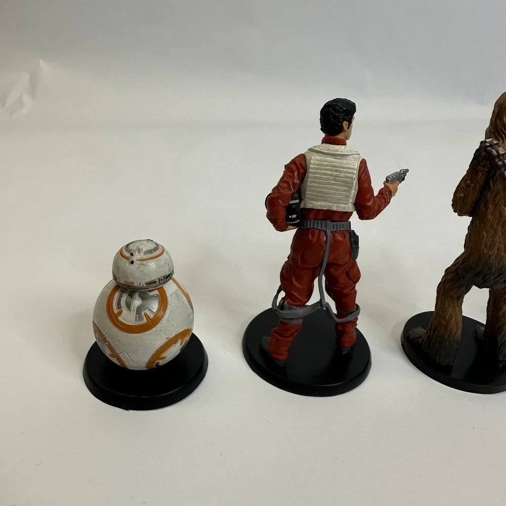 Star Wars Disney Store Figure Set BB-8 Poe‎ Chewbacca C-3PO Leia 5 PVC Piece Lot